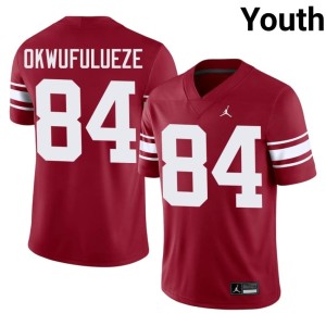 Throwback Youth Crimson OKLA Sooners Alumni #84 Xavier Okwufulueze Jersey 546785-738