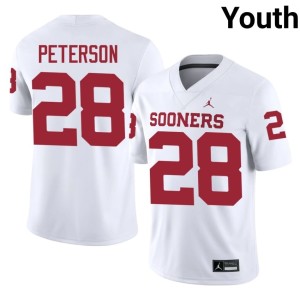 Adrian Peterson Youth Boomer Sooner White Embroidery #28 Jerseys 179916-374