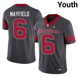 Alternate Anthracite Youth #6 Limited OU Baker Mayfield Jersey 103015-822