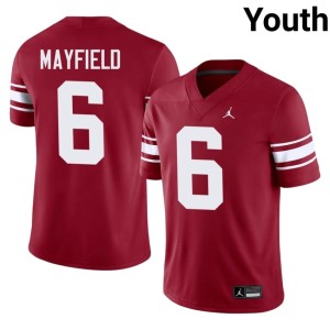 Throwback Youth #6 Baker Mayfield 2026 OU Sooners Crimson Jersey 885387-213