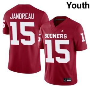 NCAA Crimson #15 Beau Jandreau Sooner State Youth Jerseys 263746-395