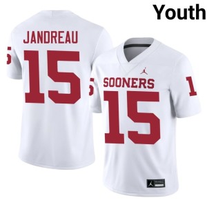 #15 Sooners Beau Jandreau Youth White High School Jersey 402537-501