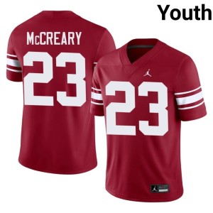 Throwback Ben McCreary OKLA Sooners NCAA Youth #23 Crimson Jersey 388751-396
