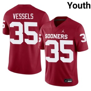 #35 2026-27 Billy Vessels Youth Crimson OU Sooners Jersey 457943-181