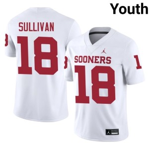 Replica Cole Sullivan #18 Oklahoma Sooners Youth White Jerseys 248055-706