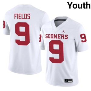 Football Youth Dakoda Fields Oklahoma White #9 Jerseys 579508-589