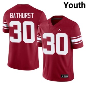 Throwback Crimson Dane Bathurst #30 Youth Embroidery Sooner State Jersey 498236-591