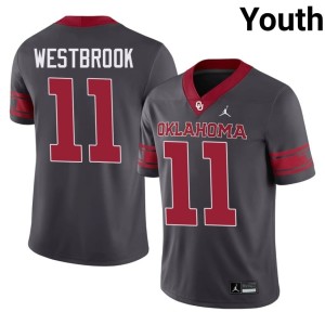 Alternate OU Sooners Youth Stitched Anthracite #11 Dede Westbrook Jersey 717323-329