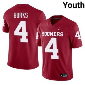 #4 Deion Burks Youth OU Sooners 2026 Crimson Jerseys 584160-840