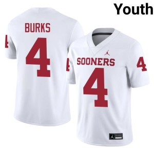 Youth Deion Burks Embroidery White Sooners #4 Jersey 789470-942