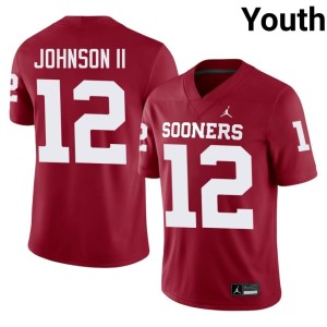 Derrick Johnson II Alumni OU Sooners Youth #12 Crimson Jersey 770160-254