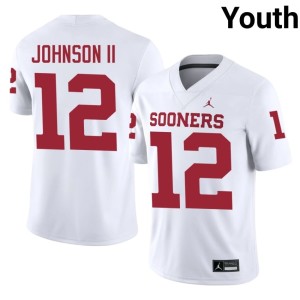 OKLA Sooners #12 Stitched White Youth Derrick Johnson II Jerseys 674983-940