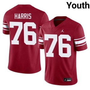 Throwback #76 E'Marion Harris OU College Youth Crimson Jerseys 892363-602