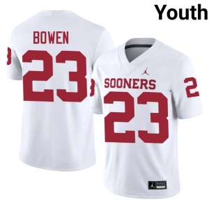 Youth Official OU Sooners Eli Bowen #23 White Jerseys 752829-480