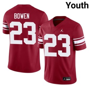 Throwback Crimson Youth University OKLA Sooners #23 Eli Bowen Jersey 628572-608