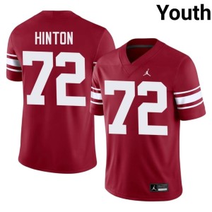 Throwback NCAA #72 Fred Hinton Crimson OKLA Sooners Youth Jersey 500119-884
