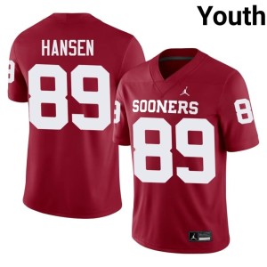 University of Oklahoma Sooners Crimson #89 Youth High School Hayden Hansen Jerseys 805025-907