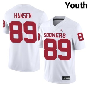 White Oklahoma Sooners #89 Hayden Hansen NCAA Youth Jerseys 620640-807