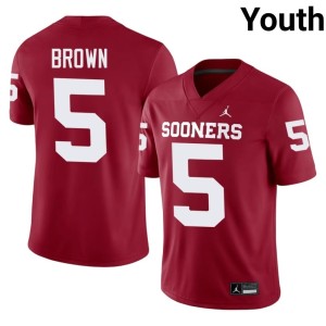 Hollywood Brown Stitched #5 Sooner State Youth Crimson Jersey 846481-242
