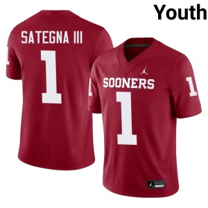 Youth #1 Crimson OKLA Isaiah Sategna III Player Jerseys 559557-531