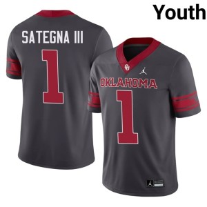 Alternate Player Boomer Sooner #1 Anthracite Youth Isaiah Sategna III Jerseys 457469-502