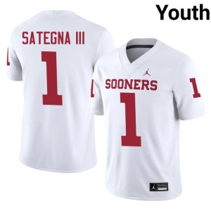 Isaiah Sategna III Alumni OU Sooners Youth #1 White Jersey 561755-590