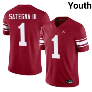 Throwback Isaiah Sategna III University Youth Oklahoma Crimson #1 Jersey 689276-751