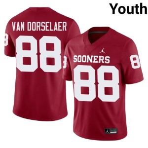 #88 Jack Van Dorselaer OKLA Sooners Replica Youth Crimson Jerseys 755734-860