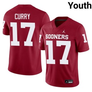 #17 Sooner State Crimson Stitched Jacob Curry Youth Jersey 447925-835