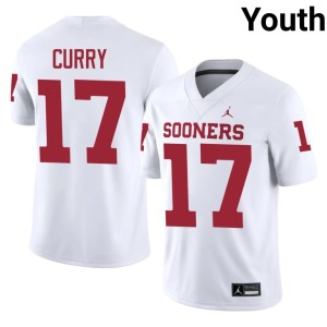 Jacob Curry #17 Stitched Youth White University of Oklahoma Sooners Jersey 758705-576