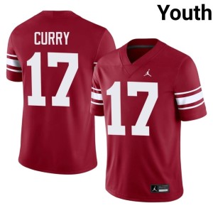 Throwback Jacob Curry High School Sooner State Youth #17 Crimson Jersey 492681-702