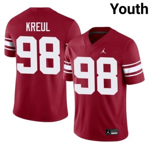 Throwback Boomer Sooner Youth #98 Alumni Crimson Jake Kreul Jerseys 385777-131