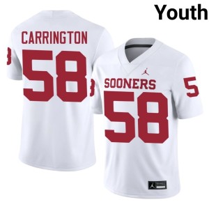 James Carrington White Youth Player Boomer Sooner #58 Jersey 551053-329