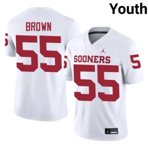 Oklahoma Sooners White Jammal Brown #55 High School Youth Jersey 805879-142