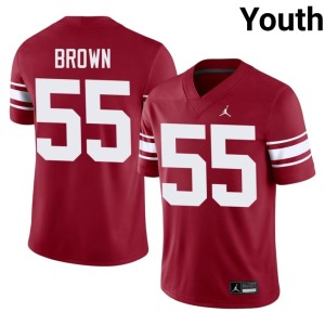 Throwback University of Oklahoma Sooners Crimson #55 University Youth Jammal Brown Jerseys 843377-305