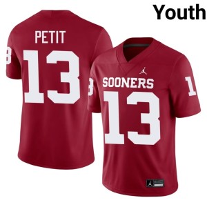 Jayden Petit Oklahoma Sooners NCAA Crimson Youth #13 Jerseys 519434-758