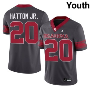Alternate OU Jonathan Hatton Jr. Anthracite #20 Youth 2026 Jersey 135350-103