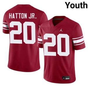 Throwback Crimson Jonathan Hatton Jr. Youth #20 OU Sooners Alumni Jerseys 803581-993