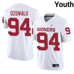 OU Sooners #94 Kenny Ozowalu White Replica Youth Jersey 687212-806