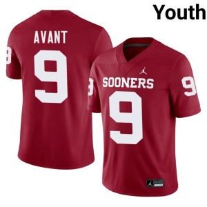 #9 Crimson Lloyd Avant Youth College OU Jersey 534689-648