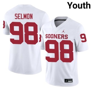 White Replica #98 Lucious Selmon Youth University of Oklahoma Sooners Jerseys 719338-285