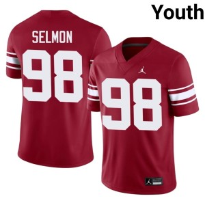 Throwback #98 Lucious Selmon Limited University of Oklahoma Sooners Youth Crimson Jersey 791925-887