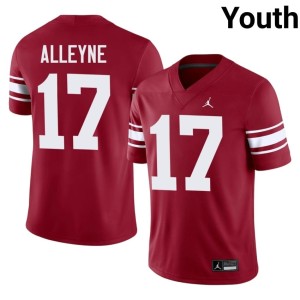 Throwback 2026 Youth Crimson University of Oklahoma Sooners Mackenzie Alleyne #17 Jersey 226243-722
