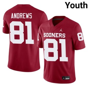 Youth Mark Andrews University Oklahoma #81 Crimson Jersey 128610-178
