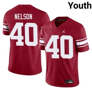 Throwback Crimson Youth University #40 OKLA Matthew Nelson Jersey 685204-962
