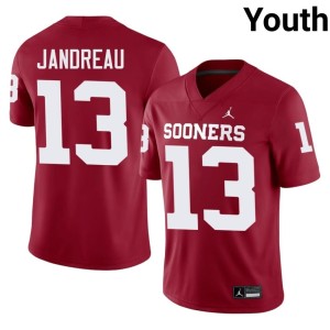 Crimson Youth Sooners #13 University Niko Jandreau Jerseys 109052-107