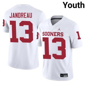 #13 Oklahoma Sooners Niko Jandreau White Youth Player Jersey 371068-749