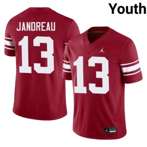 Throwback OKLA #13 Official Youth Niko Jandreau Crimson Jerseys 174482-452