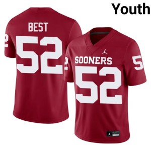High School Crimson Sooners Noah Best #52 Youth Jerseys 331788-536