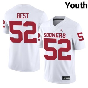 Football Noah Best #52 Sooners White Youth Jersey 753143-837